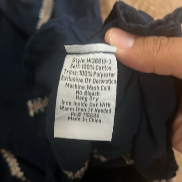 Johnny Was Tamia Peasant Tunic Dress Embroidered Multi Navy Blue XS - Picture 5 of 8